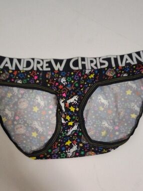 Andrew Christian Black Multicolor Unicorn Briefs